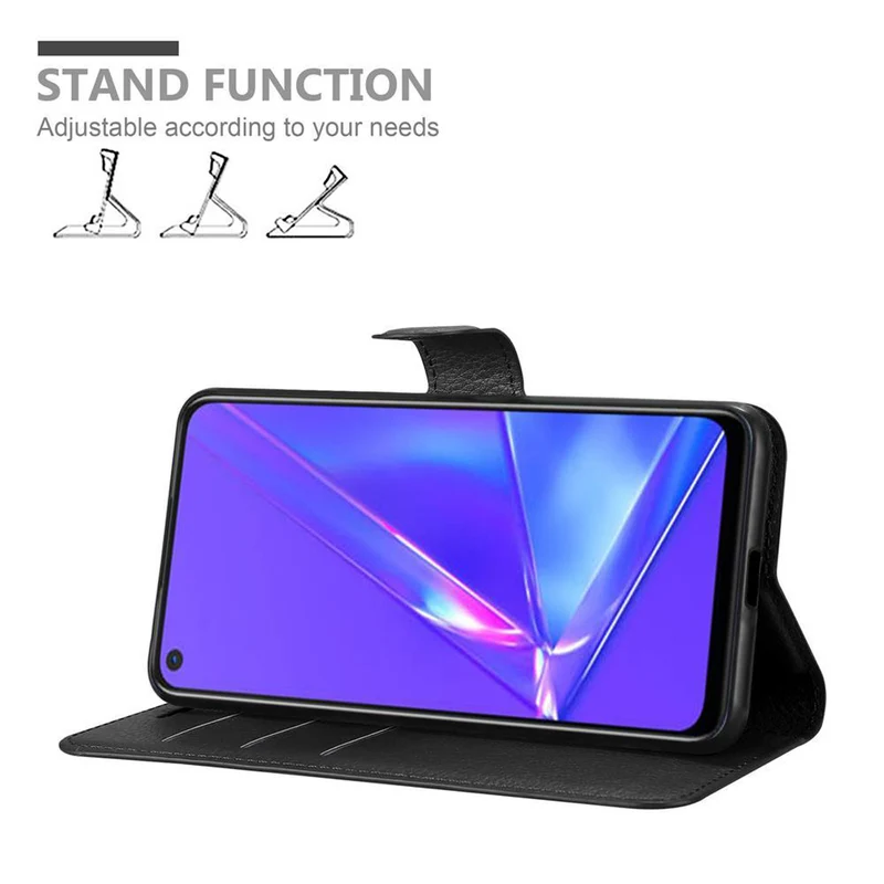 Cadorabo Hülle kompatibel mit Oppo A72 Schutzhülle mit Magnetverschluss, Standfunktion und Kartenfach