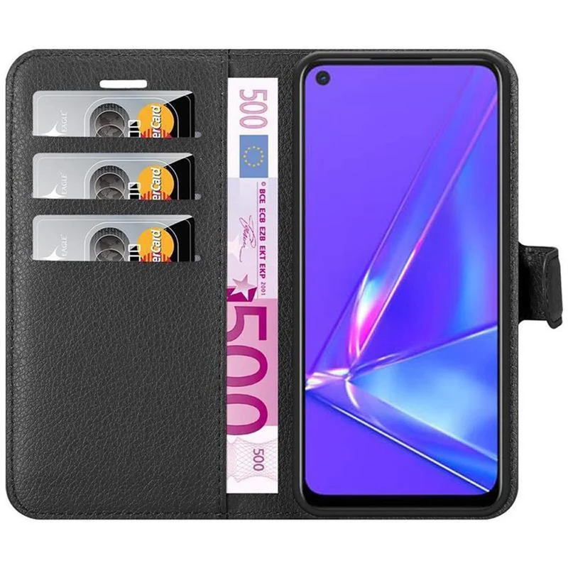 Cadorabo Hülle kompatibel mit Oppo A72 Schutzhülle mit Magnetverschluss, Standfunktion und Kartenfach