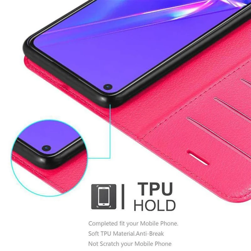 Cadorabo Hülle kompatibel mit Oppo A72 Schutzhülle mit Magnetverschluss, Standfunktion und Kartenfach