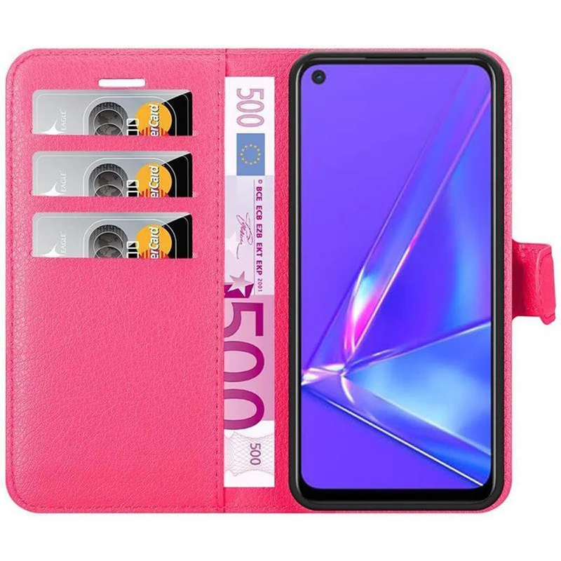 Cadorabo Hülle kompatibel mit Oppo A72 Schutzhülle mit Magnetverschluss, Standfunktion und Kartenfach