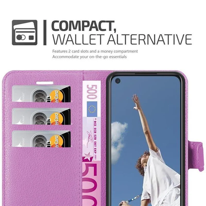 Cadorabo Hülle kompatibel mit Oppo A52 Schutzhülle mit Magnetverschluss, Standfunktion und Kartenfach