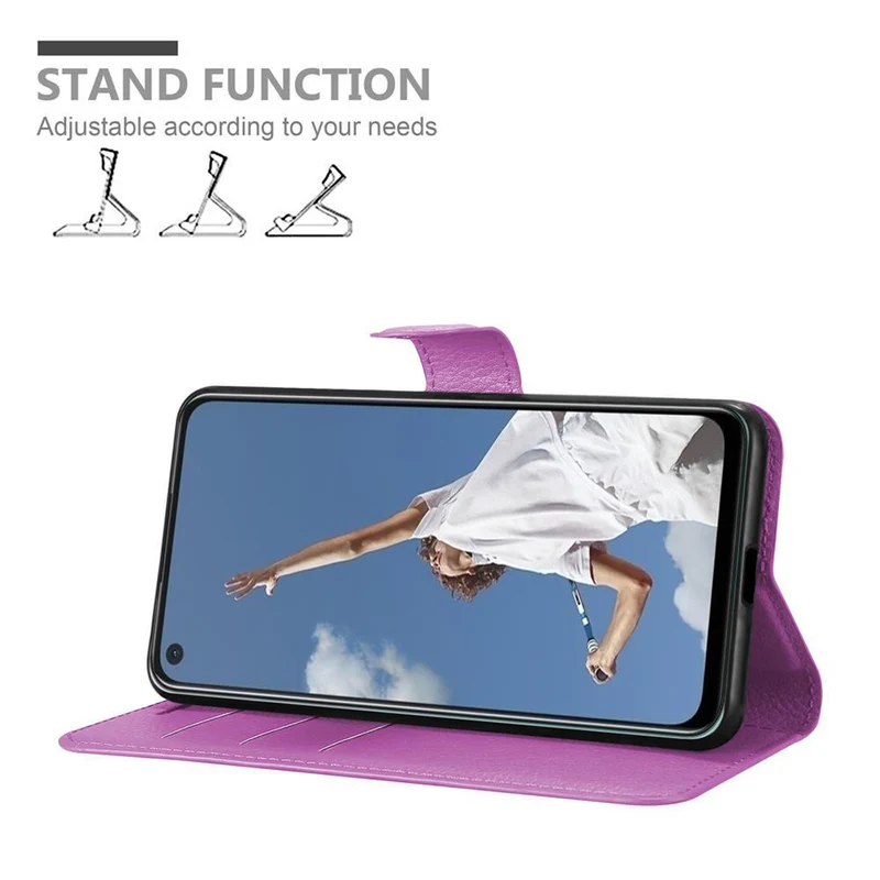 Cadorabo Hülle kompatibel mit Oppo A52 Schutzhülle mit Magnetverschluss, Standfunktion und Kartenfach