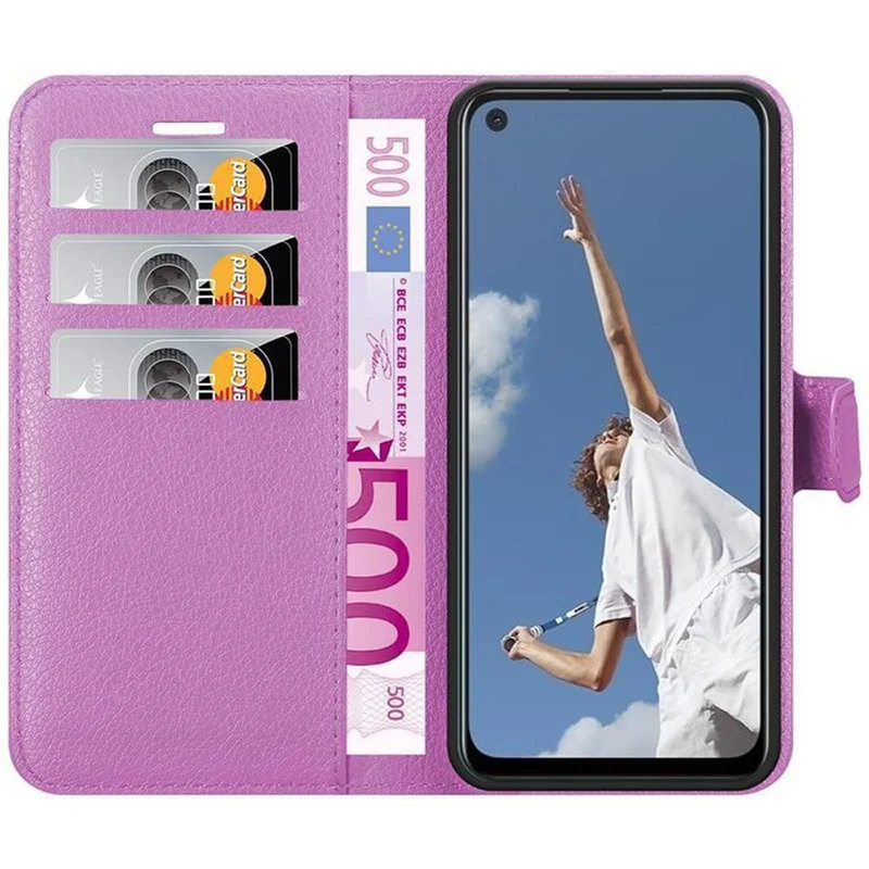 Cadorabo Hülle kompatibel mit Oppo A52 Schutzhülle mit Magnetverschluss, Standfunktion und Kartenfach