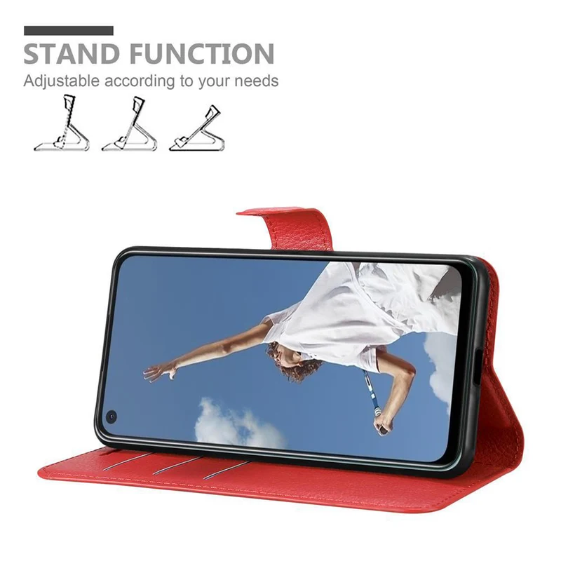 Cadorabo Hülle kompatibel mit Oppo A52 Schutzhülle mit Magnetverschluss, Standfunktion und Kartenfach