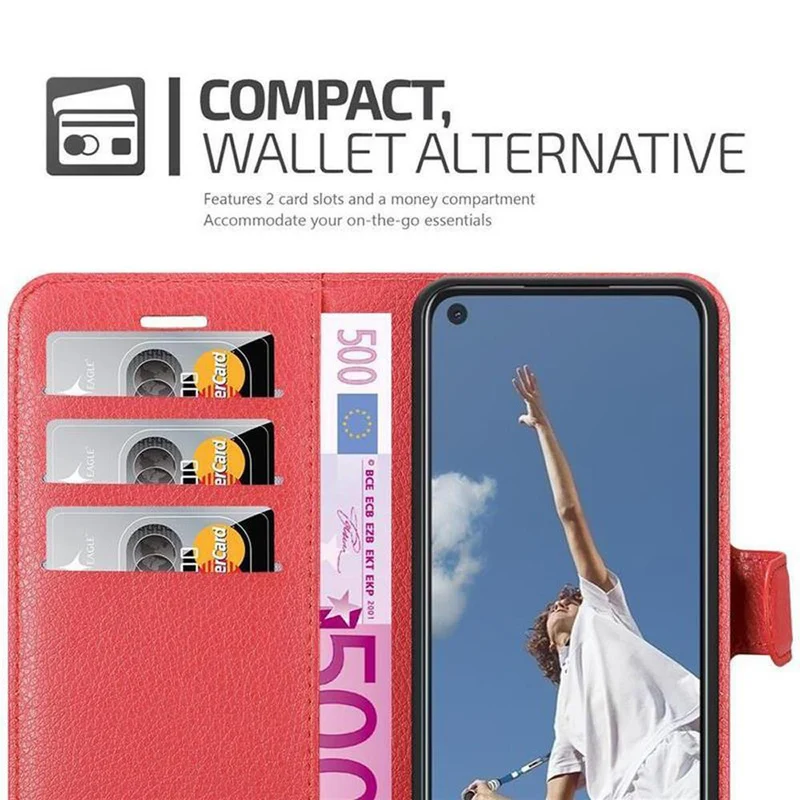 Cadorabo Hülle kompatibel mit Oppo A52 Schutzhülle mit Magnetverschluss, Standfunktion und Kartenfach