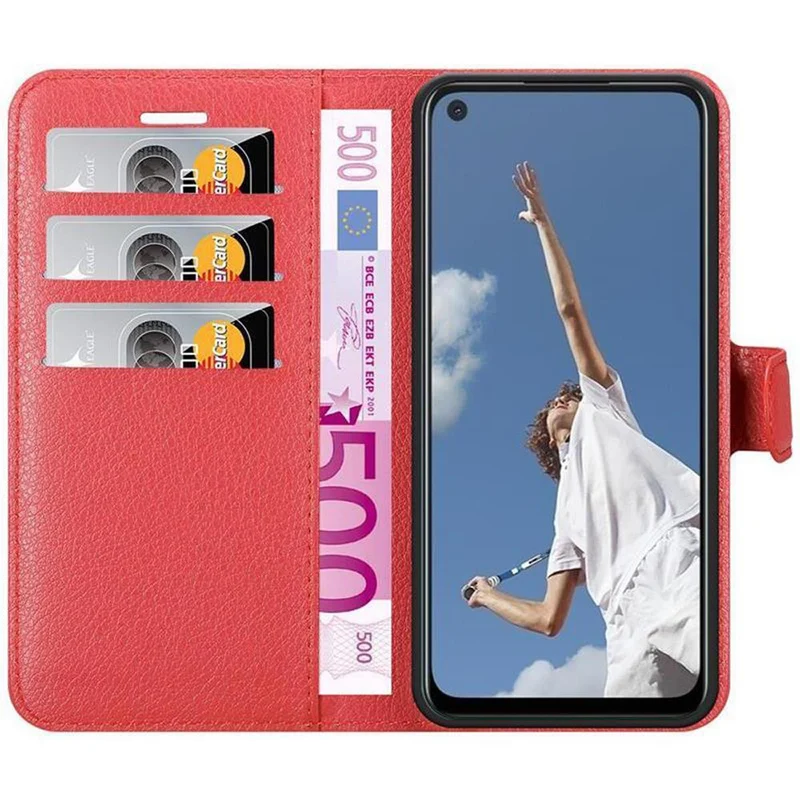 Cadorabo Hülle kompatibel mit Oppo A52 Schutzhülle mit Magnetverschluss, Standfunktion und Kartenfach