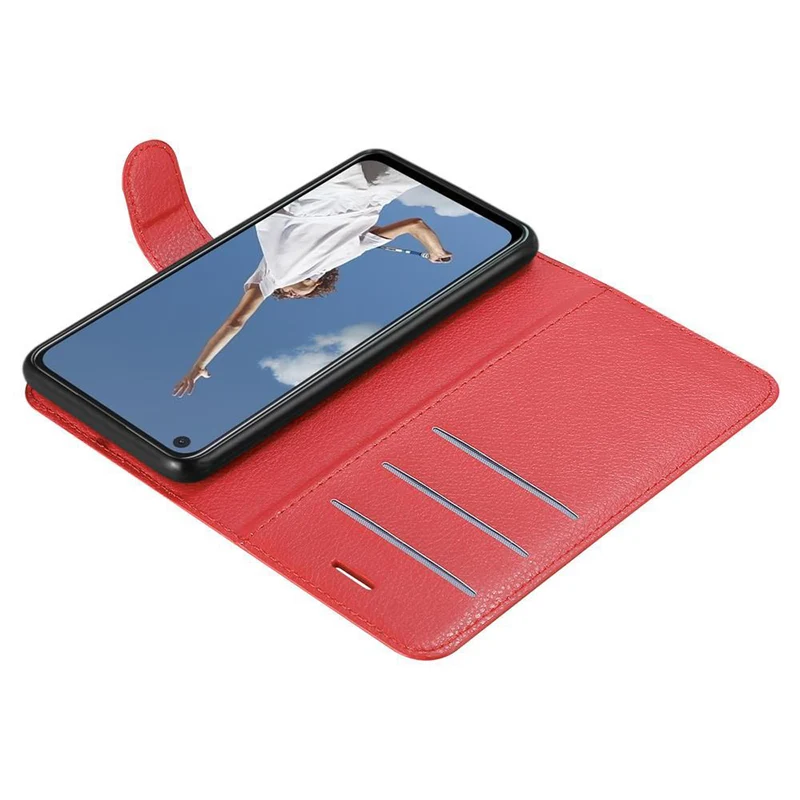 Cadorabo Hülle kompatibel mit Oppo A52 Schutzhülle mit Magnetverschluss, Standfunktion und Kartenfach