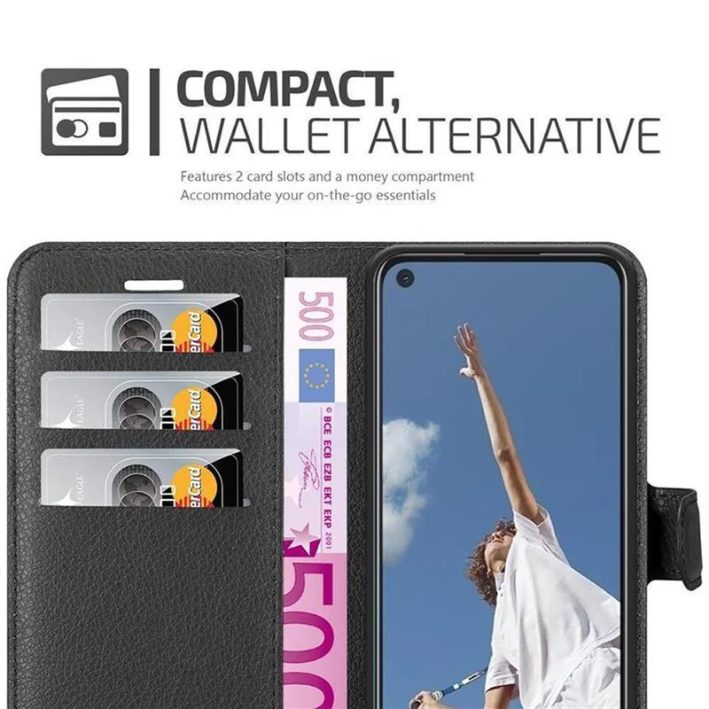 Cadorabo Hülle kompatibel mit Oppo A52 Schutzhülle mit Magnetverschluss, Standfunktion und Kartenfach