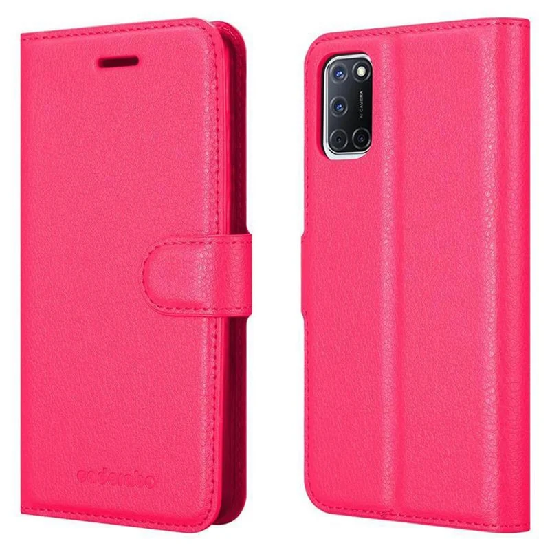 Cadorabo Hülle kompatibel mit Oppo A52 Schutzhülle mit Magnetverschluss, Standfunktion und Kartenfach