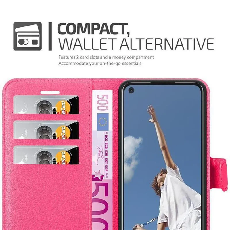 Cadorabo Hülle kompatibel mit Oppo A52 Schutzhülle mit Magnetverschluss, Standfunktion und Kartenfach