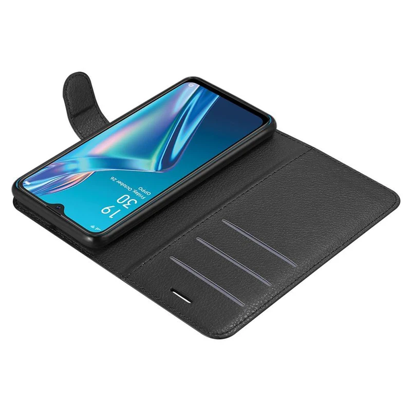 Cadorabo Hülle kompatibel mit Oppo A12 Schutzhülle mit Magnetverschluss, Standfunktion und Kartenfach