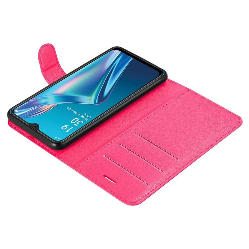 Cadorabo Hülle kompatibel mit Oppo A12 Schutzhülle mit Magnetverschluss, Standfunktion und Kartenfach