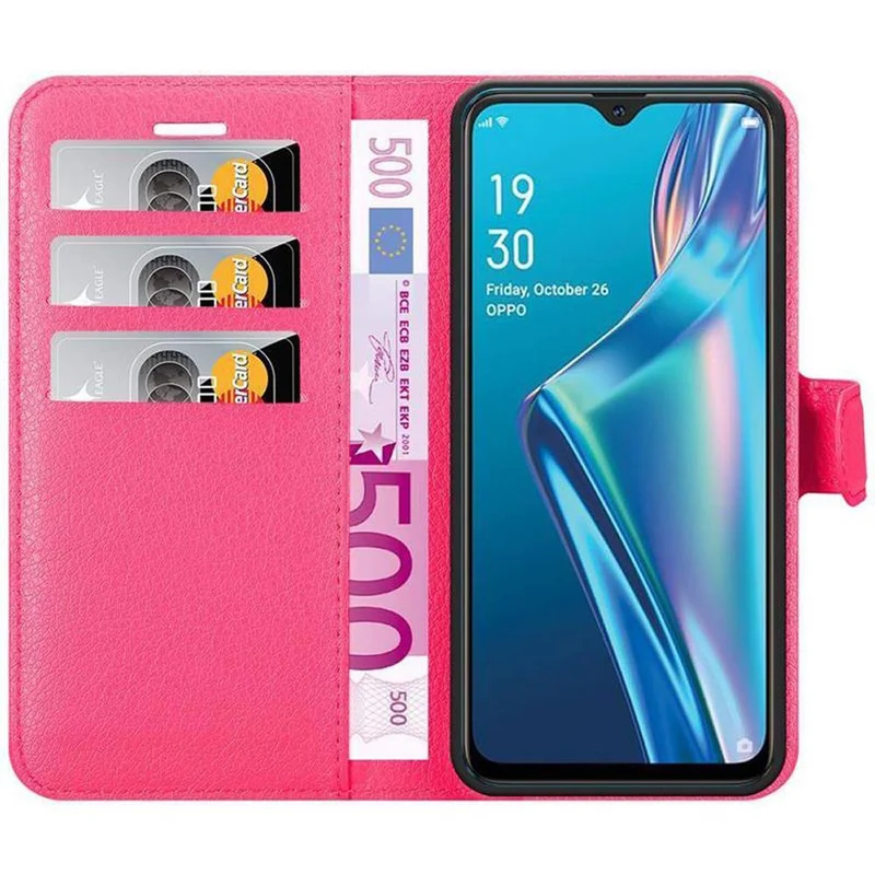 Cadorabo Hülle kompatibel mit Oppo A12 Schutzhülle mit Magnetverschluss, Standfunktion und Kartenfach