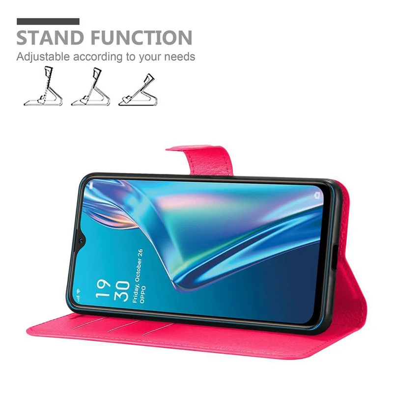 Cadorabo Hülle kompatibel mit Oppo A12 Schutzhülle mit Magnetverschluss, Standfunktion und Kartenfach