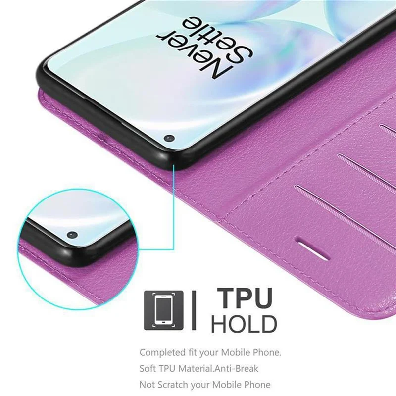 Cadorabo Hülle kompatibel mit OnePlus 8 PRO Schutzhülle mit Magnetverschluss, Standfunktion und Kartenfach