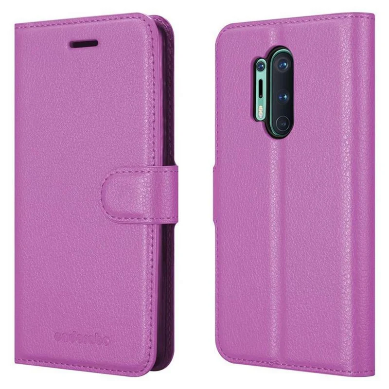 Cadorabo Hülle kompatibel mit OnePlus 8 PRO Schutzhülle mit Magnetverschluss, Standfunktion und Kartenfach