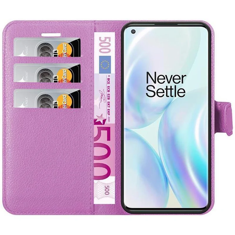 Cadorabo Hülle kompatibel mit OnePlus 8 PRO Schutzhülle mit Magnetverschluss, Standfunktion und Kartenfach