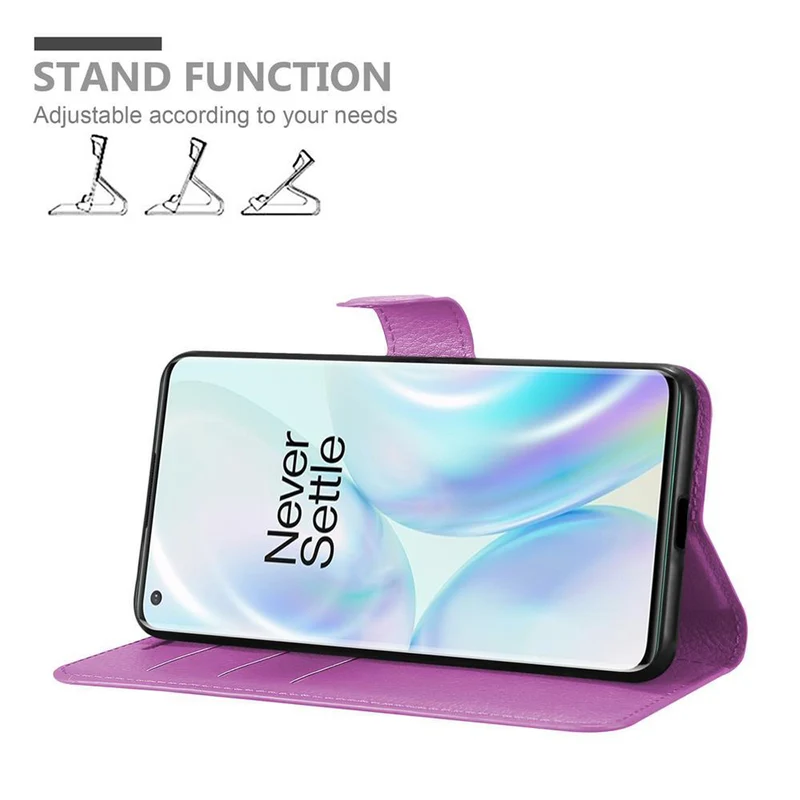 Cadorabo Hülle kompatibel mit OnePlus 8 PRO Schutzhülle mit Magnetverschluss, Standfunktion und Kartenfach