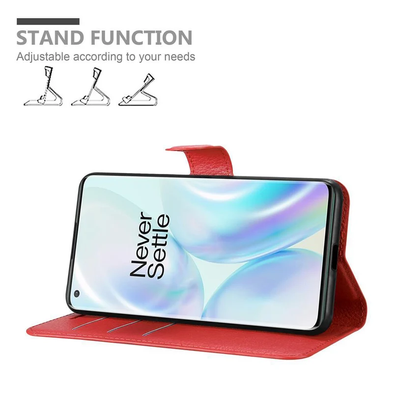 Cadorabo Hülle kompatibel mit OnePlus 8 PRO Schutzhülle mit Magnetverschluss, Standfunktion und Kartenfach