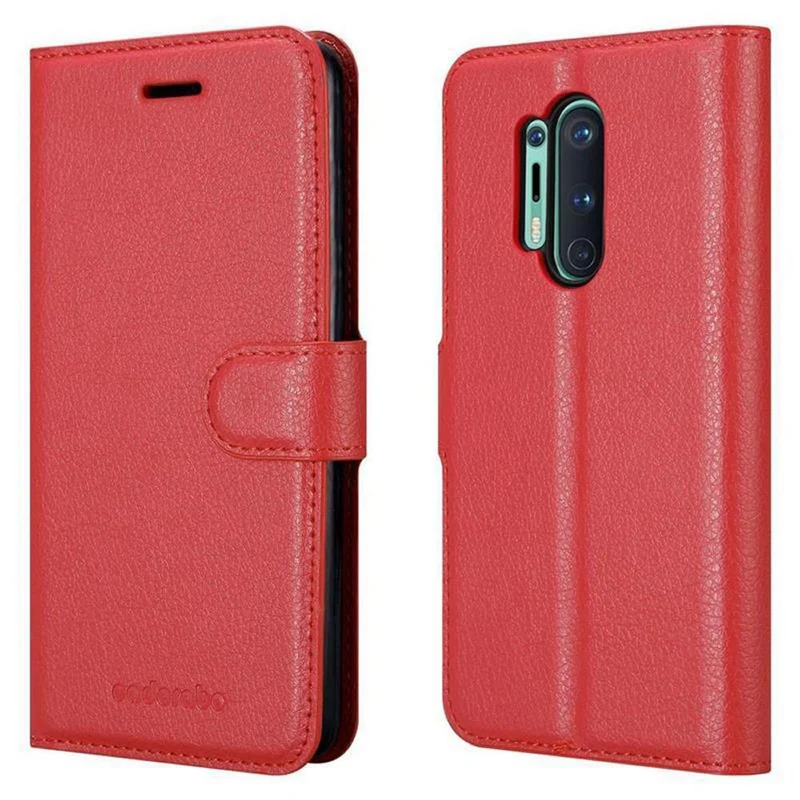 Cadorabo Hülle kompatibel mit OnePlus 8 PRO Schutzhülle mit Magnetverschluss, Standfunktion und Kartenfach