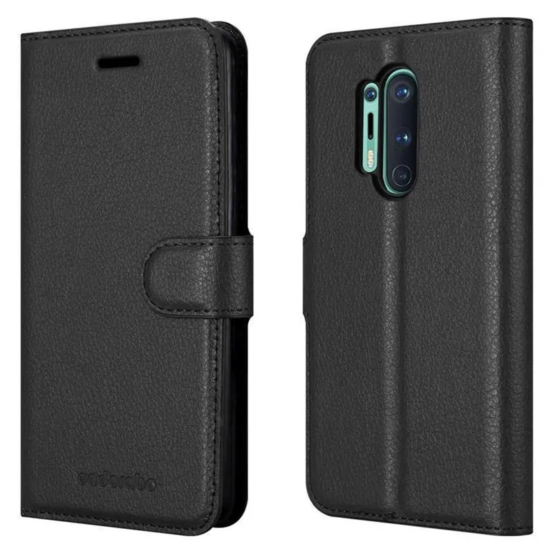 Cadorabo Hülle kompatibel mit OnePlus 8 PRO Schutzhülle mit Magnetverschluss, Standfunktion und Kartenfach