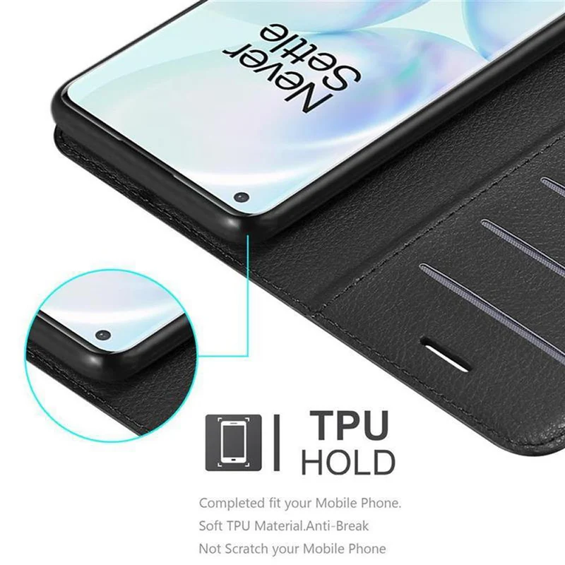 Cadorabo Hülle kompatibel mit OnePlus 8 PRO Schutzhülle mit Magnetverschluss, Standfunktion und Kartenfach