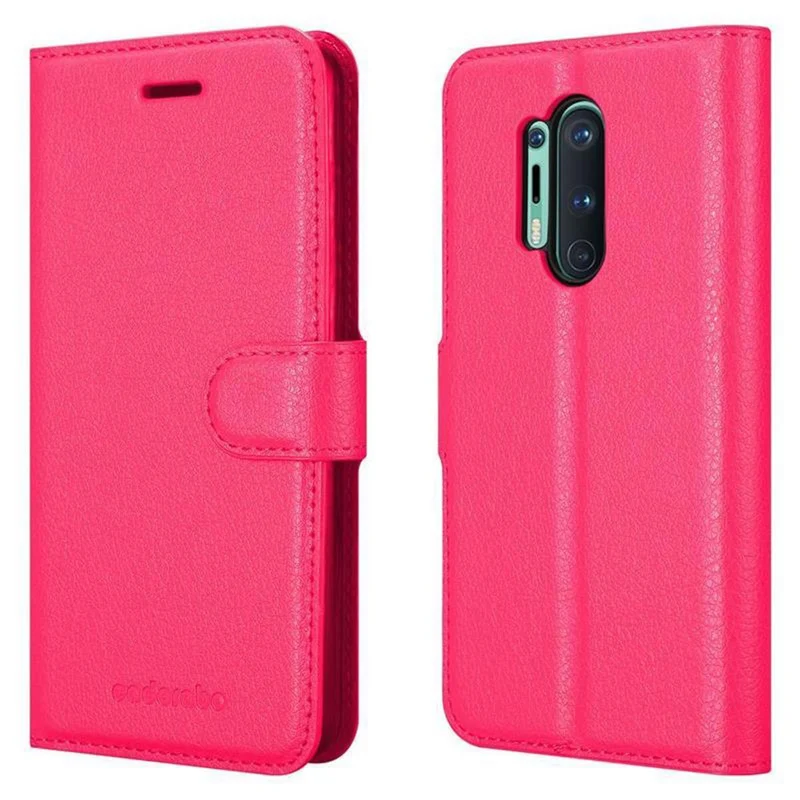 Cadorabo Hülle kompatibel mit OnePlus 8 PRO Schutzhülle mit Magnetverschluss, Standfunktion und Kartenfach
