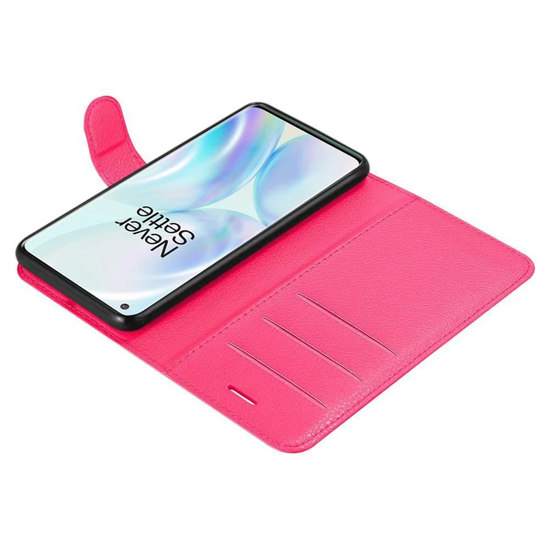 Cadorabo Hülle kompatibel mit OnePlus 8 PRO Schutzhülle mit Magnetverschluss, Standfunktion und Kartenfach