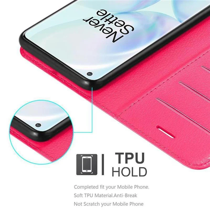 Cadorabo Hülle kompatibel mit OnePlus 8 PRO Schutzhülle mit Magnetverschluss, Standfunktion und Kartenfach