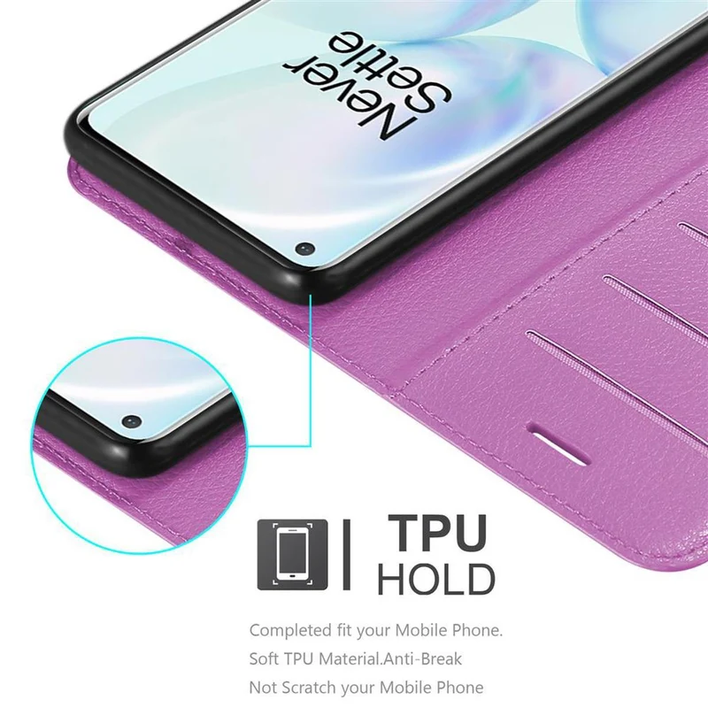 Cadorabo Hülle kompatibel mit OnePlus 8 Schutzhülle mit Magnetverschluss, Standfunktion und Kartenfach