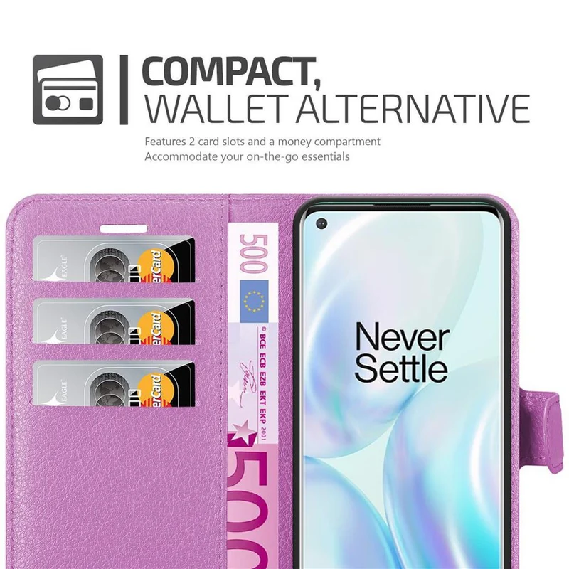 Cadorabo Hülle kompatibel mit OnePlus 8 Schutzhülle mit Magnetverschluss, Standfunktion und Kartenfach