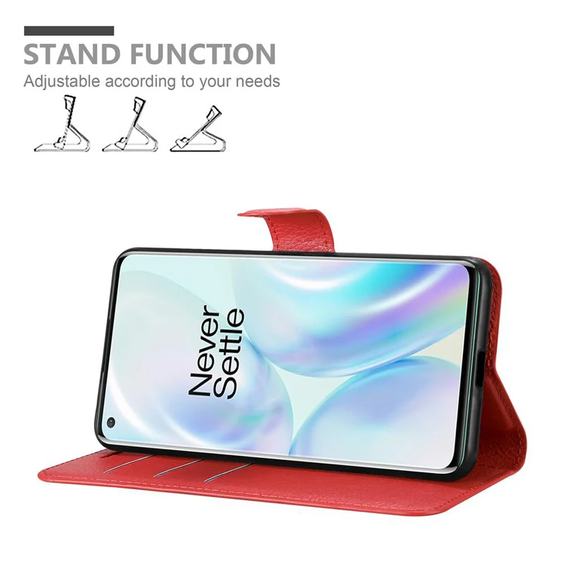 Cadorabo Hülle kompatibel mit OnePlus 8 Schutzhülle mit Magnetverschluss, Standfunktion und Kartenfach