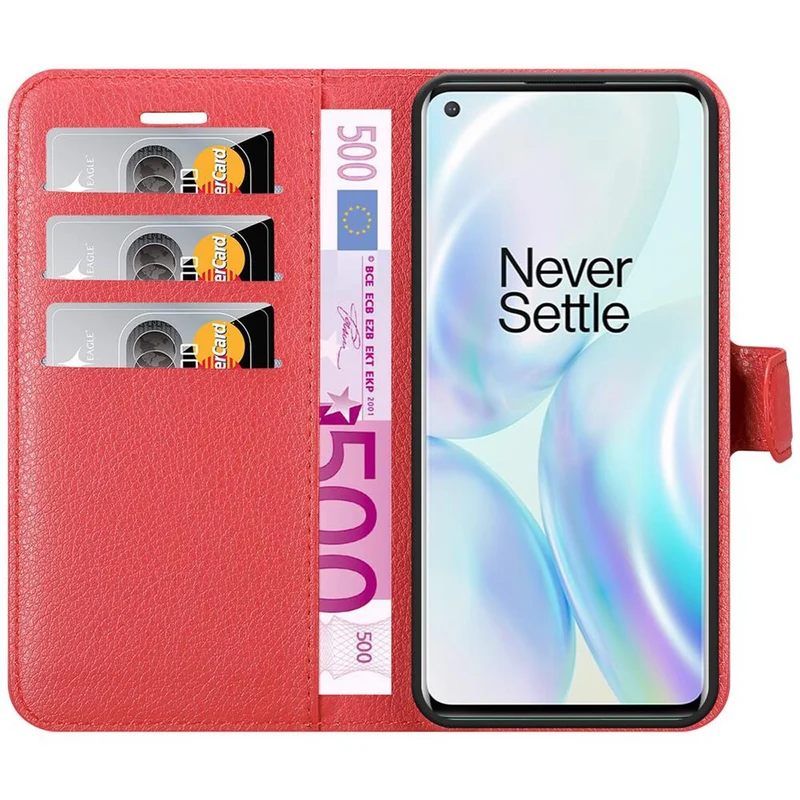 Cadorabo Hülle kompatibel mit OnePlus 8 Schutzhülle mit Magnetverschluss, Standfunktion und Kartenfach
