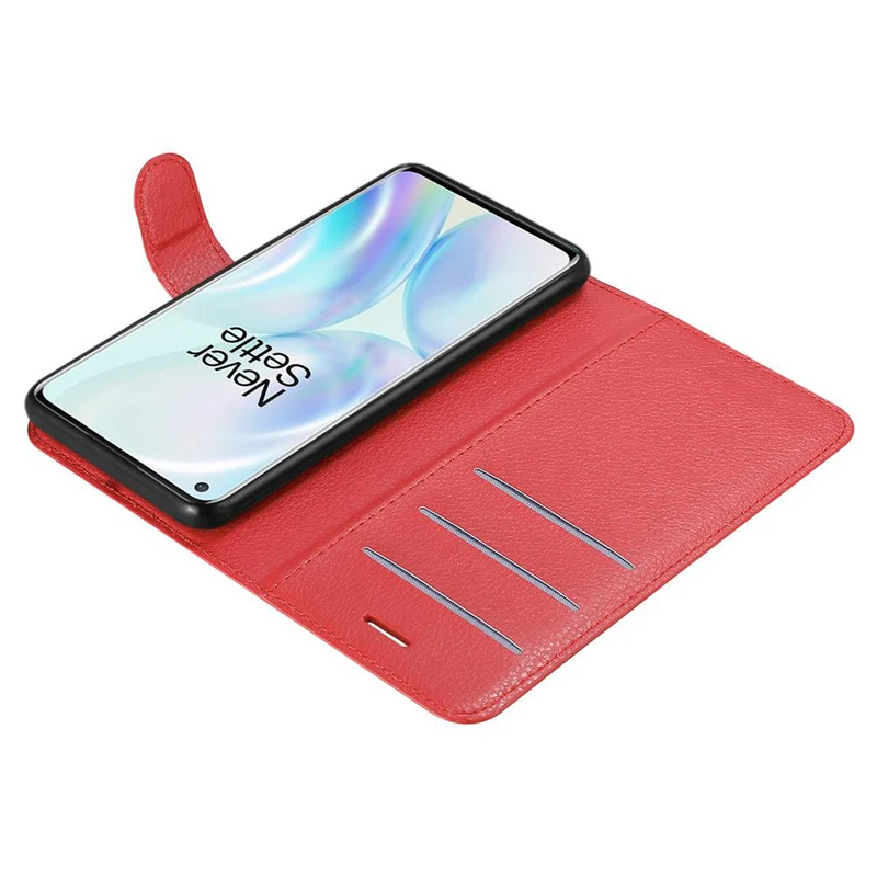 Cadorabo Hülle kompatibel mit OnePlus 8 Schutzhülle mit Magnetverschluss, Standfunktion und Kartenfach