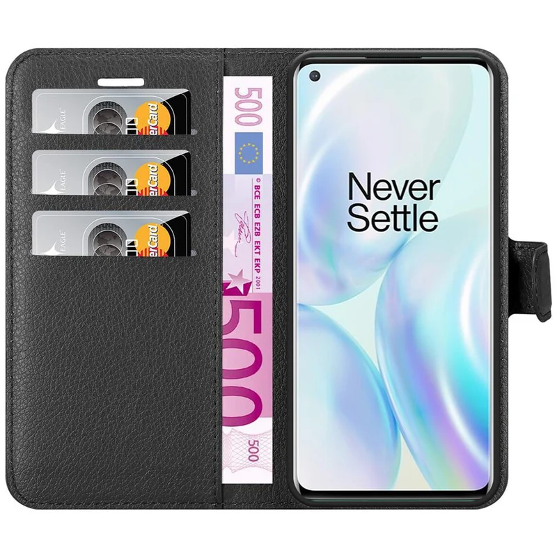 Cadorabo Hülle kompatibel mit OnePlus 8 Schutzhülle mit Magnetverschluss, Standfunktion und Kartenfach
