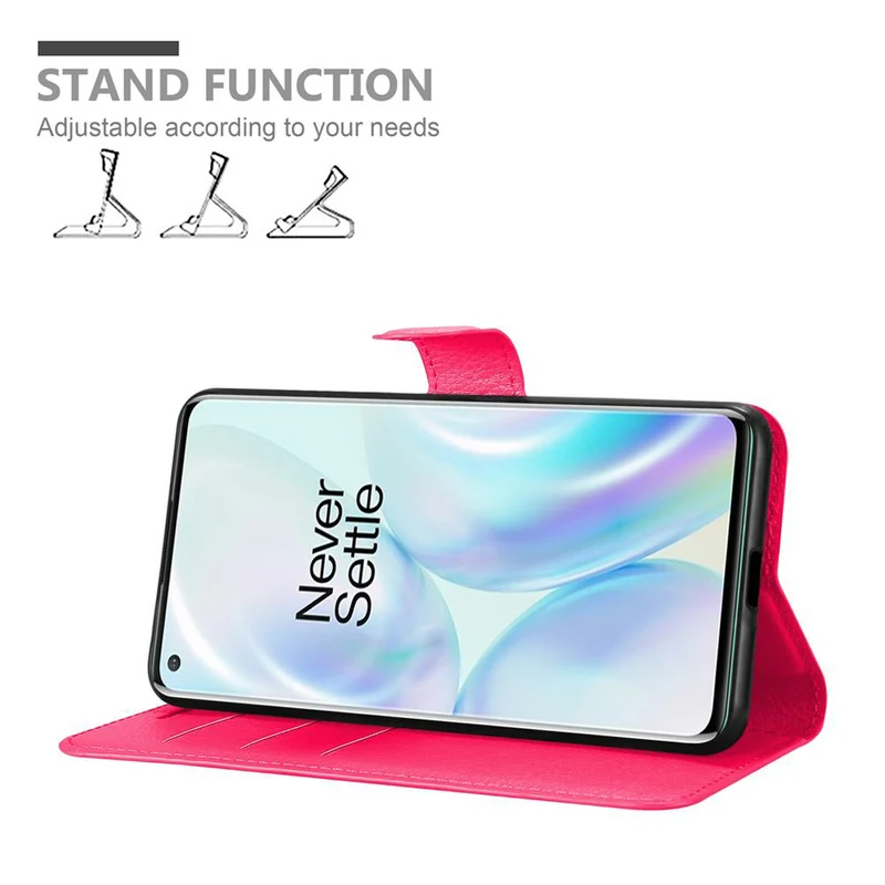 Cadorabo Hülle kompatibel mit OnePlus 8 Schutzhülle mit Magnetverschluss, Standfunktion und Kartenfach