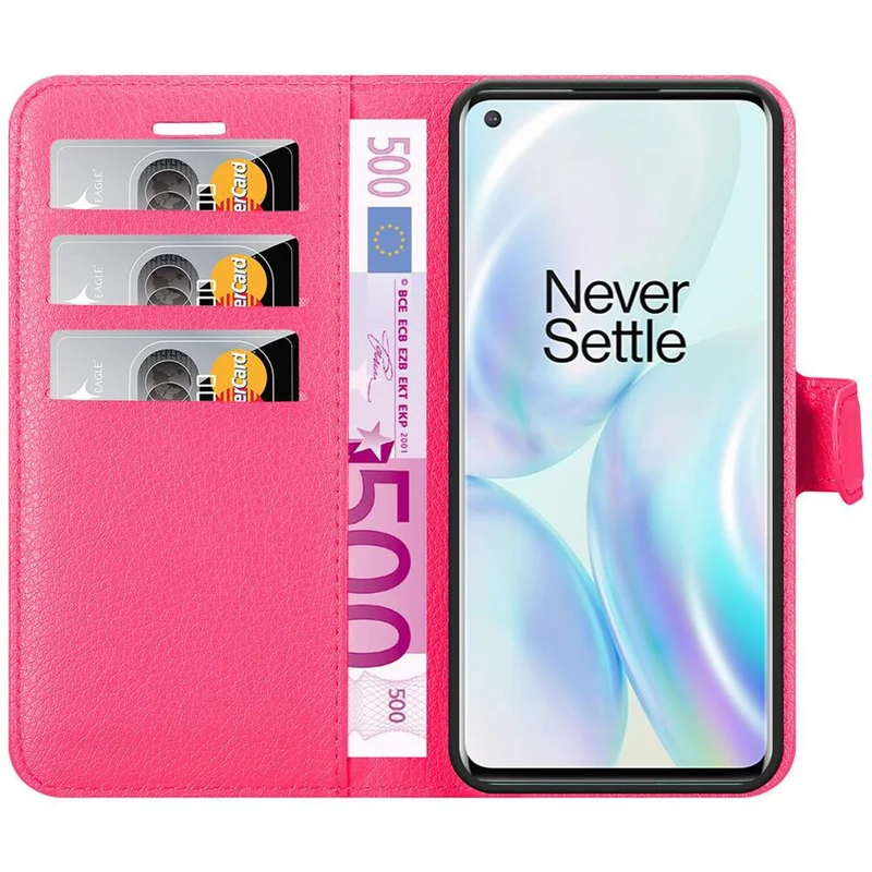 Cadorabo Hülle kompatibel mit OnePlus 8 Schutzhülle mit Magnetverschluss, Standfunktion und Kartenfach