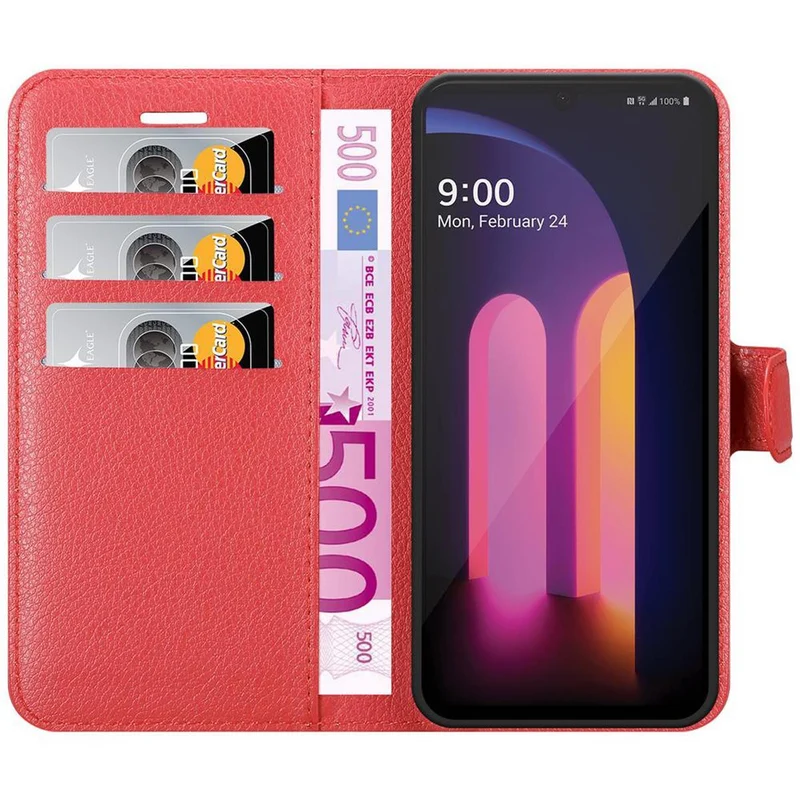 Cadorabo Hülle kompatibel mit LG V60 ThinQ Schutzhülle mit Magnetverschluss, Standfunktion und Kartenfach