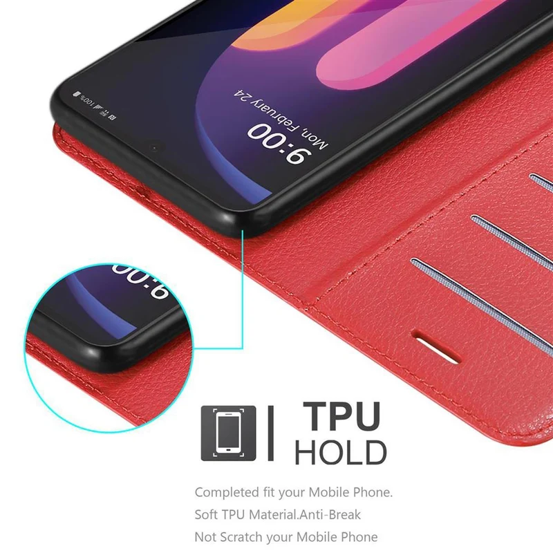 Cadorabo Hülle kompatibel mit LG V60 ThinQ Schutzhülle mit Magnetverschluss, Standfunktion und Kartenfach