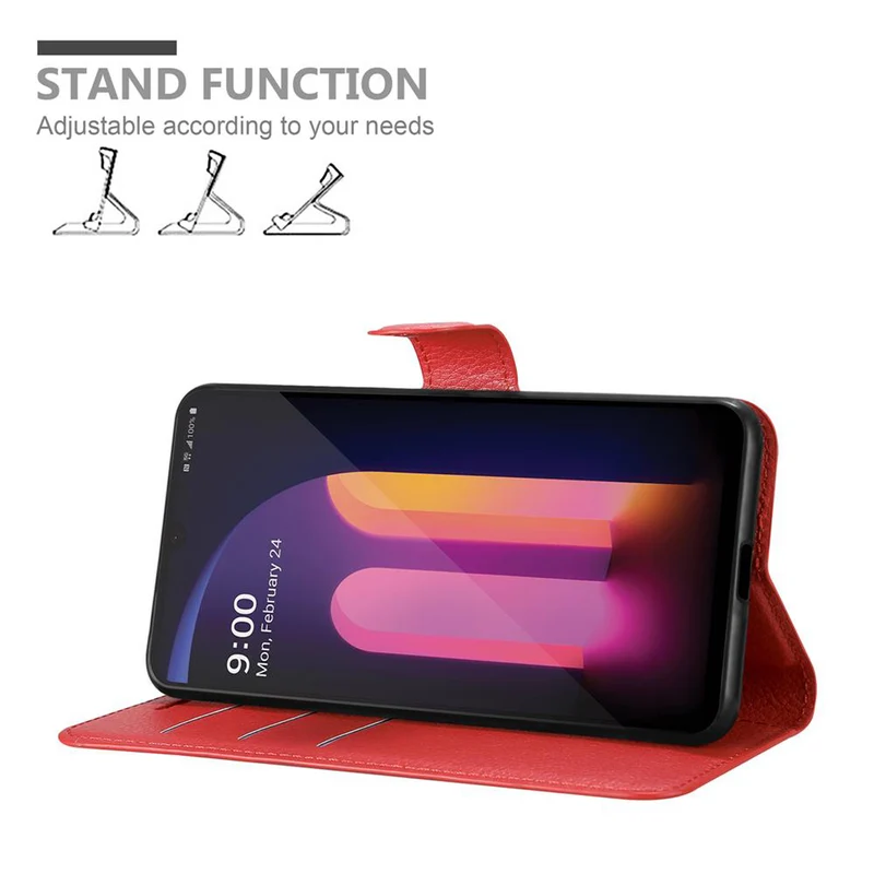 Cadorabo Hülle kompatibel mit LG V60 ThinQ Schutzhülle mit Magnetverschluss, Standfunktion und Kartenfach
