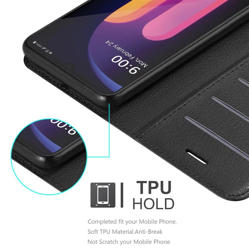 Cadorabo Hülle kompatibel mit LG V60 ThinQ Schutzhülle mit Magnetverschluss, Standfunktion und Kartenfach