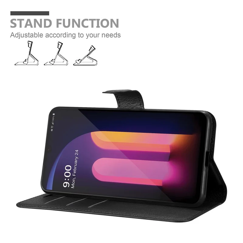 Cadorabo Hülle kompatibel mit LG V60 ThinQ Schutzhülle mit Magnetverschluss, Standfunktion und Kartenfach