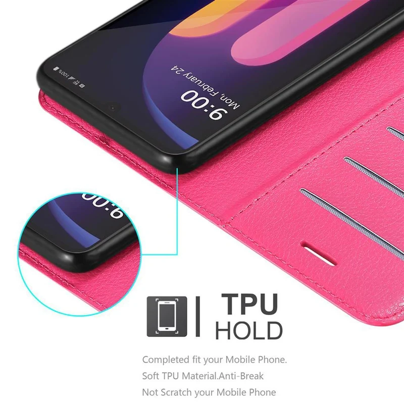 Cadorabo Hülle kompatibel mit LG V60 ThinQ Schutzhülle mit Magnetverschluss, Standfunktion und Kartenfach