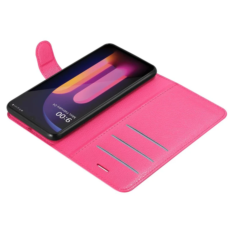 Cadorabo Hülle kompatibel mit LG V60 ThinQ Schutzhülle mit Magnetverschluss, Standfunktion und Kartenfach
