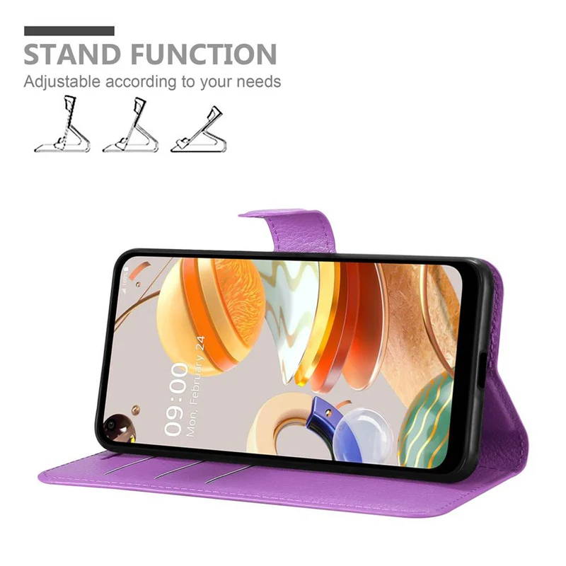 Cadorabo Hülle kompatibel mit LG K61 Schutzhülle mit Magnetverschluss, Standfunktion und Kartenfach