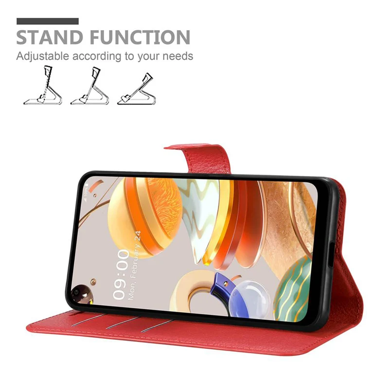Cadorabo Hülle kompatibel mit LG K61 Schutzhülle mit Magnetverschluss, Standfunktion und Kartenfach