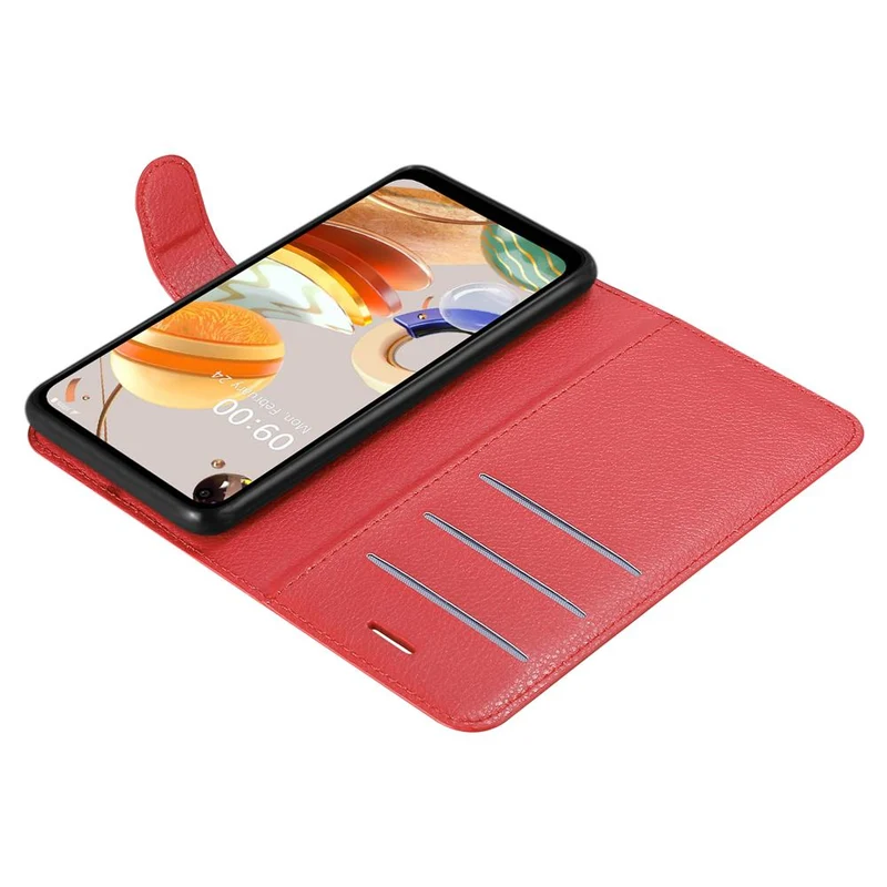 Cadorabo Hülle kompatibel mit LG K61 Schutzhülle mit Magnetverschluss, Standfunktion und Kartenfach