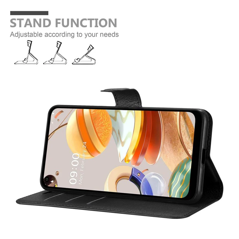 Cadorabo Hülle kompatibel mit LG K61 Schutzhülle mit Magnetverschluss, Standfunktion und Kartenfach