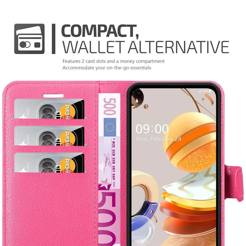 Cadorabo Hülle kompatibel mit LG K61 Schutzhülle mit Magnetverschluss, Standfunktion und Kartenfach