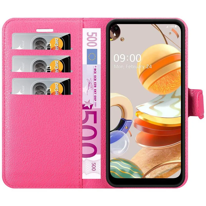 Cadorabo Hülle kompatibel mit LG K61 Schutzhülle mit Magnetverschluss, Standfunktion und Kartenfach